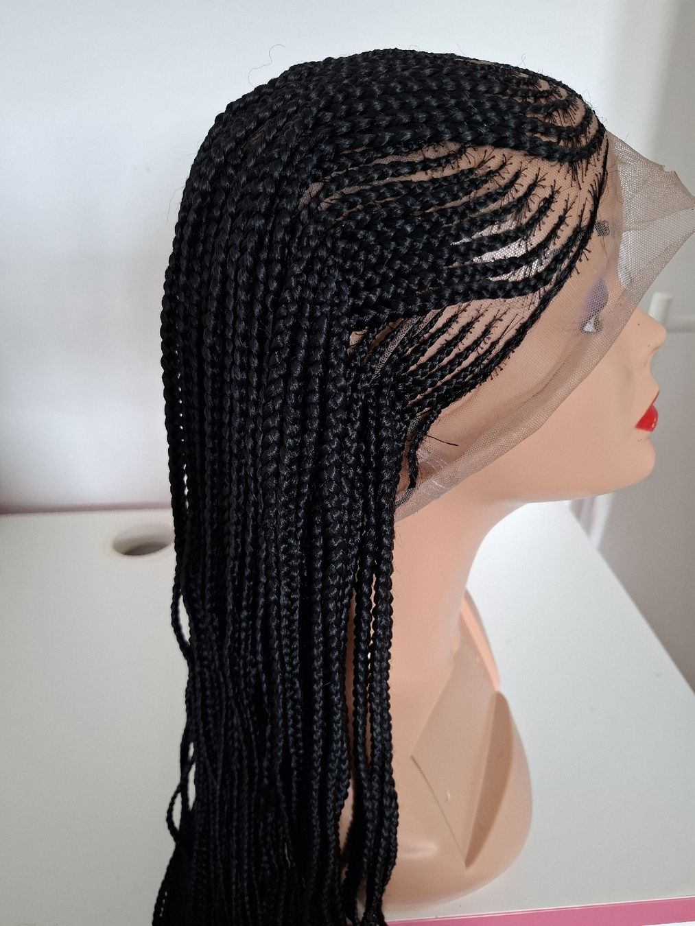 Parrucche: Long Black Braided Wig | Cornrow Style | Lace Front | Handma – Nuovo (secondo la descrizione) da Lausanne venduto da usa_xd5k 4