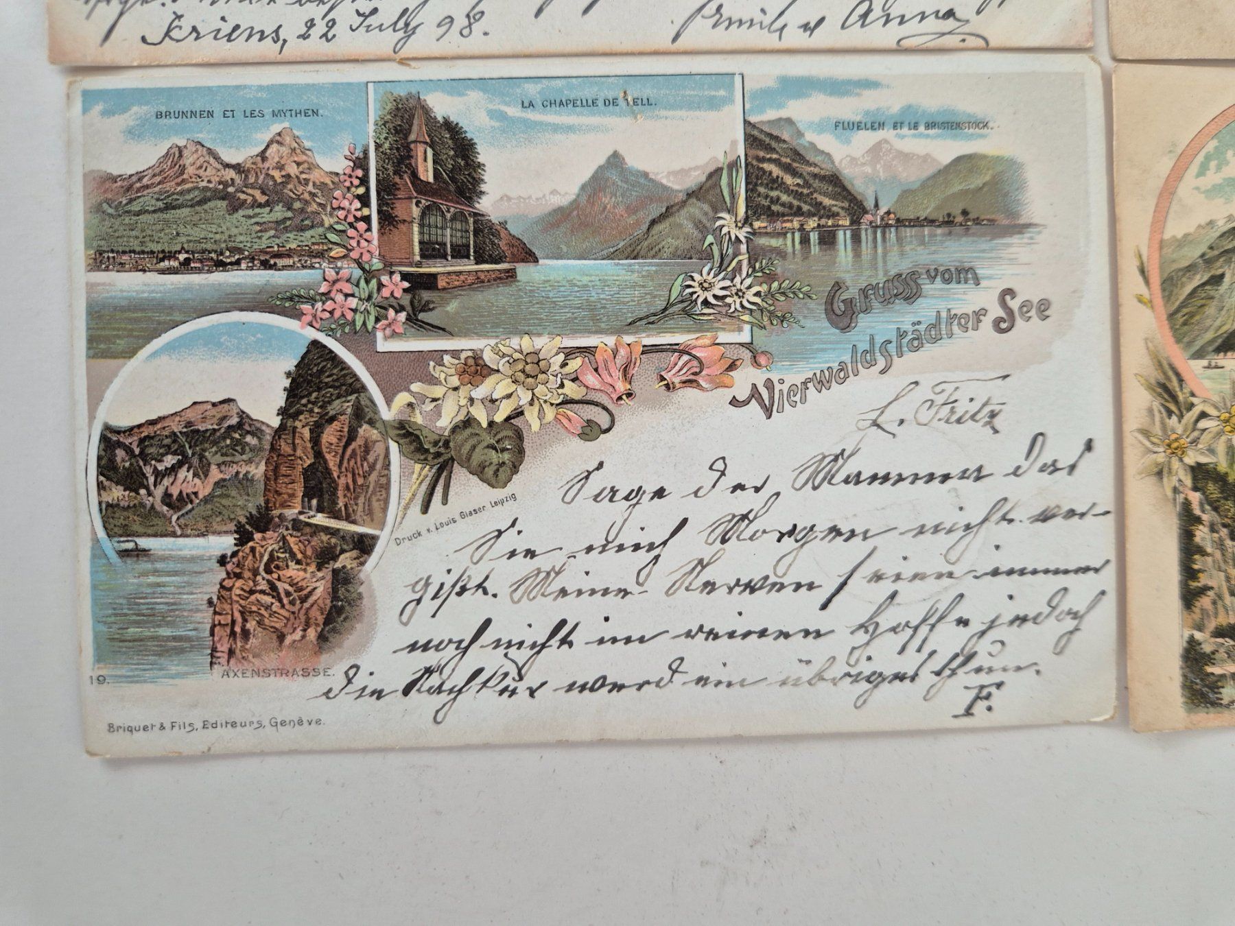 Cartoline postali: 4  AK Ansichtskarten Luzern, 1899 – Usato da Schlosswil venduto da donmarcos62 2