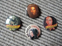 Bob Marley - Reggae Buttons Anstecknadel rund - Pins Vintage