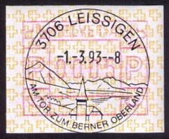 ATM 8A_3706 LEISSIGEN 1.3.93_Werbevollstempel K1360_ERSTTAG!