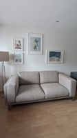 IKEA NOCKEBY 2er-Sofa – LEJDE dunkelbeige – verchromte Beine