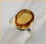 ♛ Grosser Citrin 925 Silberring