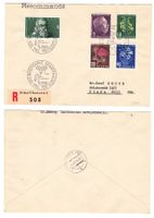 Lettre recommandée  pour Praha cachet J.T. Schaffhausen 1948