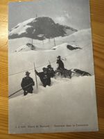 Ancienne carte postale : St-Bernard, caravane dans la tourme