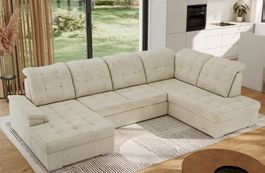 XL WOHNLANDSCHAFT SAMTKORD CREME! 1299.-