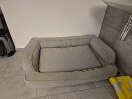 Grosses Hundebett 110 × 73 cm – Grau/Beige