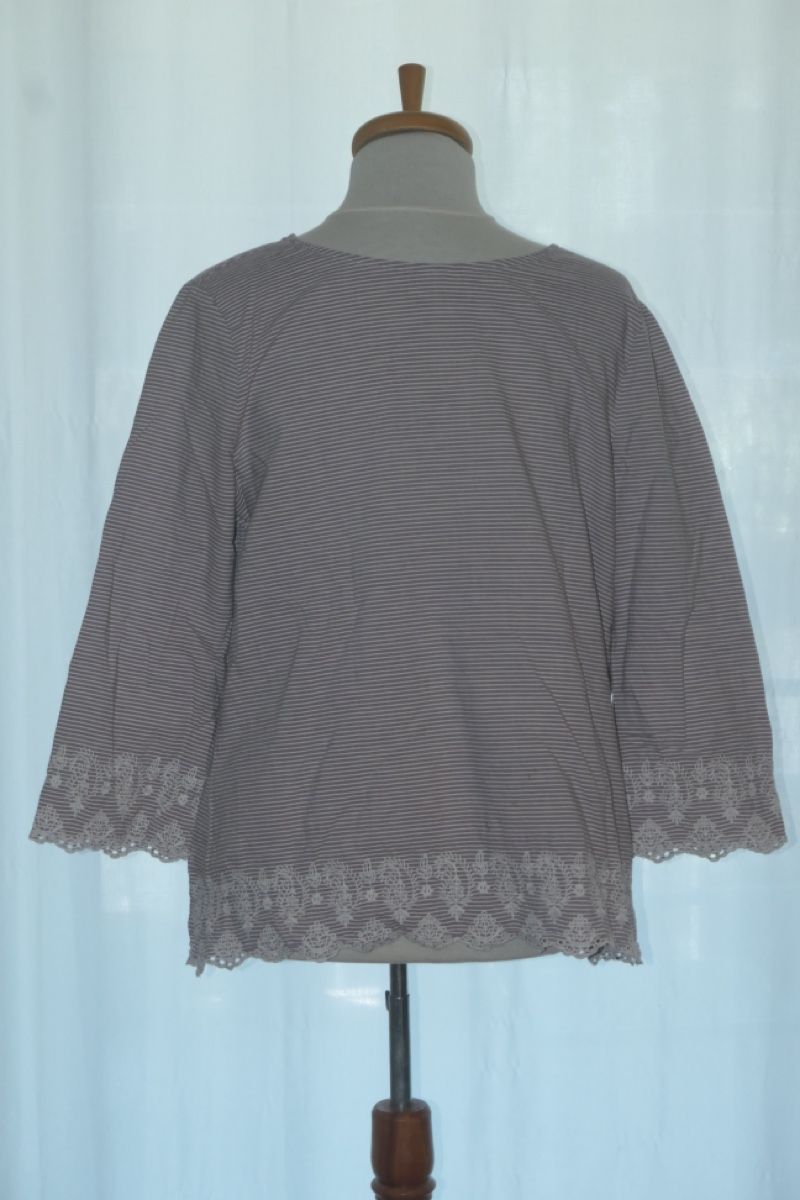 Esprit T-shirt: Shirt Grösse 44 gestreift mit Spitze Esprit – Nuovo (secondo la descrizione) da Kriens venduto da phi_l95v 1