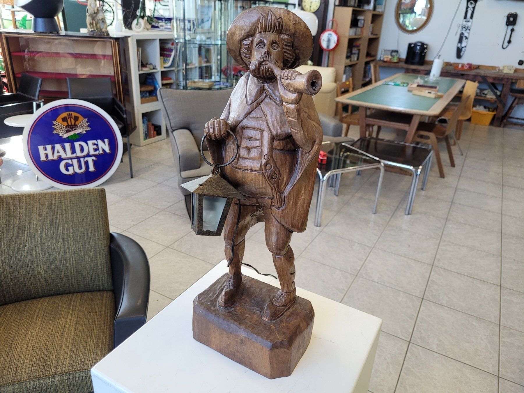 Lampade: Germany Lamp, Nachtwächter Holzfigur geschnitzt mit Lampe – Usato da Nottwil venduto da Wondewa-Shop 9