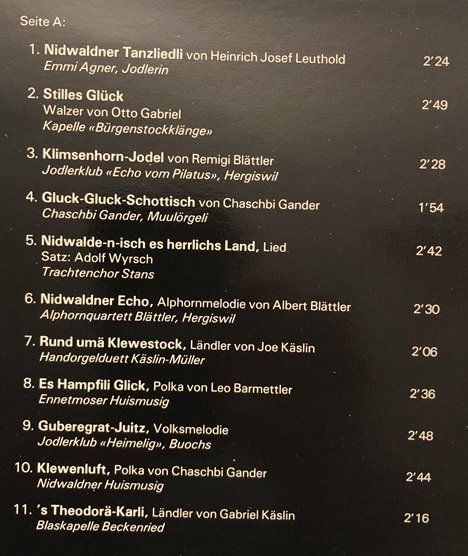 Dischi in vinile: Volkstümliches Nidwalden (LP) – Usato da Grüningen venduto da azulmarron 1