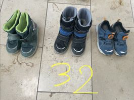 Winter shoes bundle: 3 pairs size 32, all weather ready.