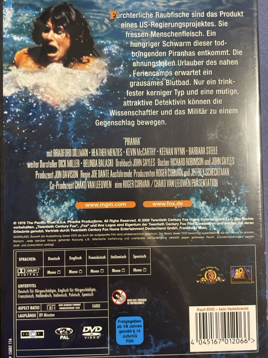 Tutti i DVDs: Piranha (1978) – Usato da Waldenburg venduto da Mimily33 1