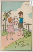 Joyeuses Paques Frohe Ostern - G. Lauvey - Ei geschenkt