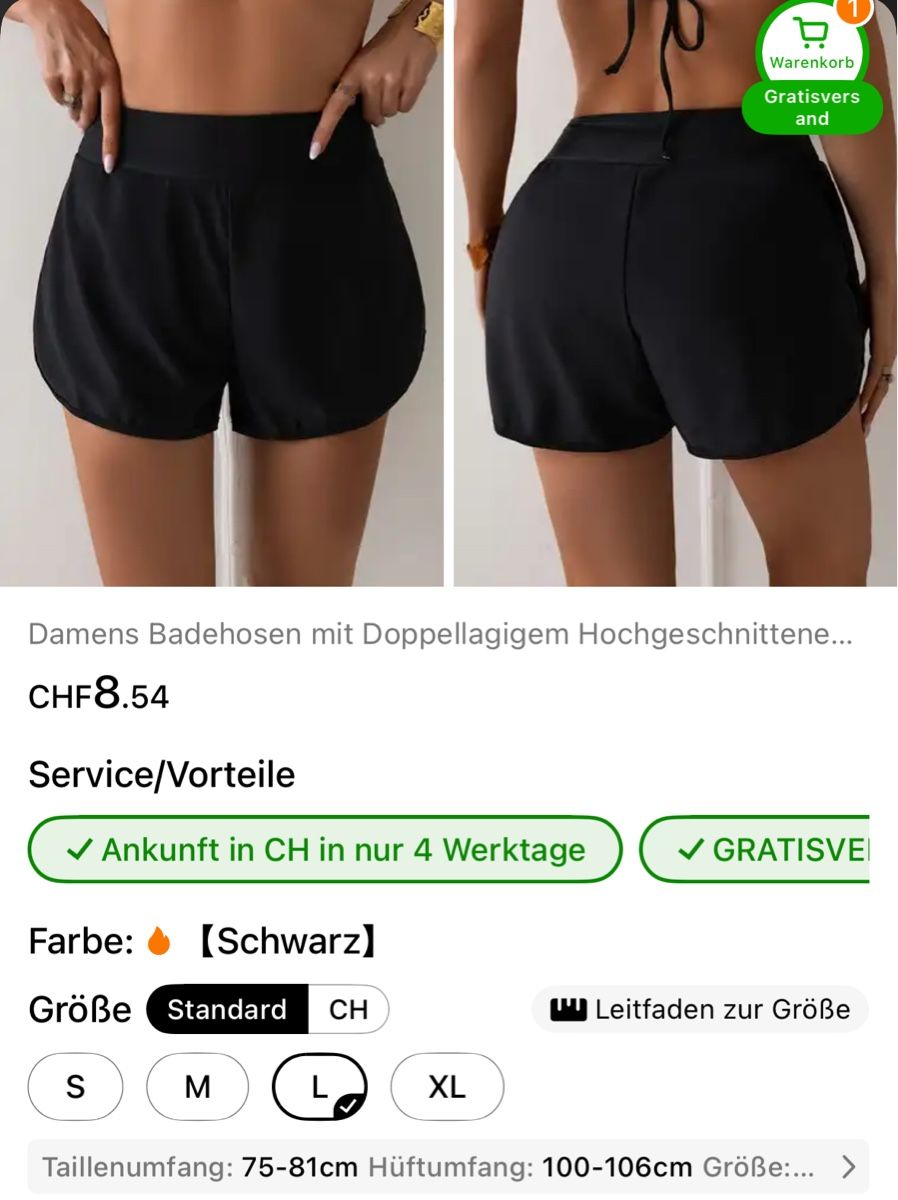 Badekleider & Bikinis: Damens Badehose schwarz Grösse L – Neu (gemäss Beschreibung) aus Sursee von Alyel