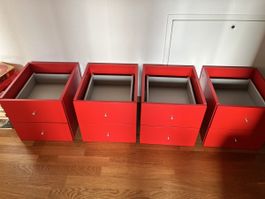 4 Kallax Schubladenelemente rot modular