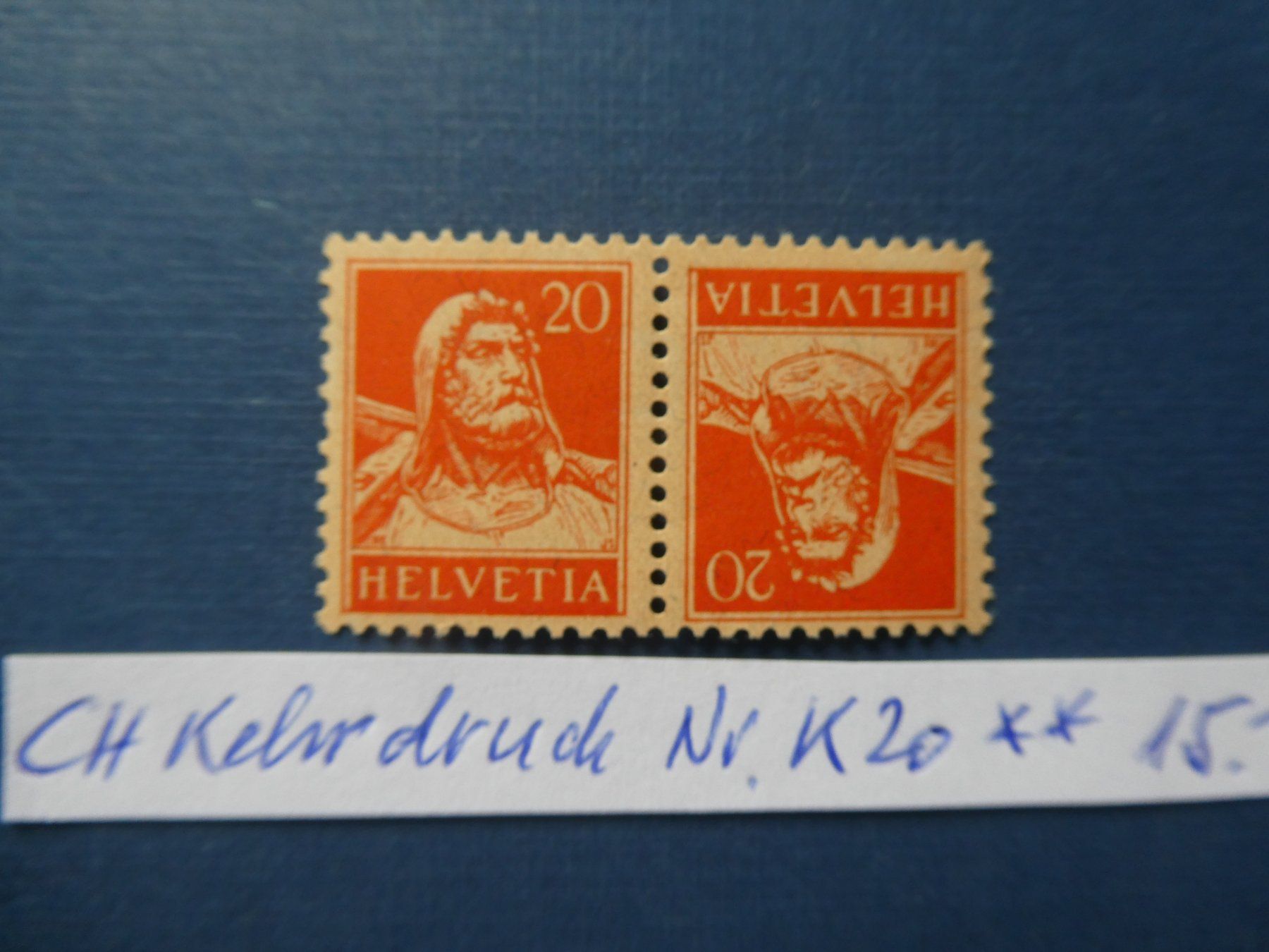 Tutti i francobolli: CH Kehrdruck Nr. K20 postfrisch ** – Usato da Lausen venduto da Herbamare01