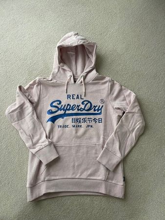 Super Dry Pullover / Hoodie Gr. 42 rosa mit blauer Schrift