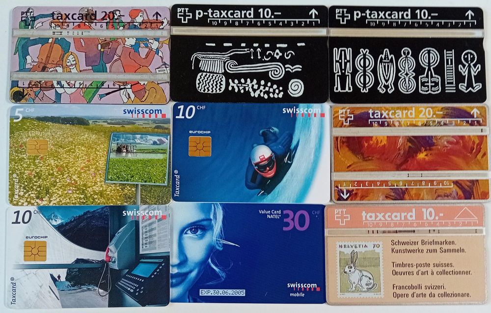 Swisscom Cartes de téléphone: Collection Taxcard 9 pièces - 9 Stück – D'occasion à Bulle par LeTempsCestCool