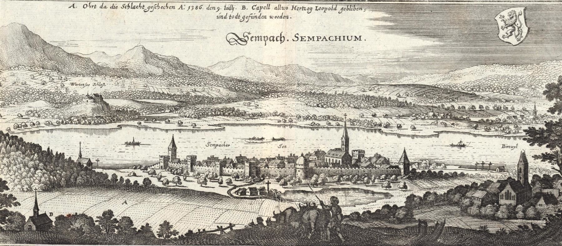 Incisioni: Sempach Kupferstich von Merian – Usato da Rafz venduto da Helvet32 1