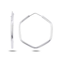 Creole Sechseck Hexagon 925 Silber filigran Klassiker 25mm