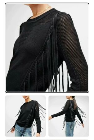 7 for all mankind, Open wave fringe Sweater 