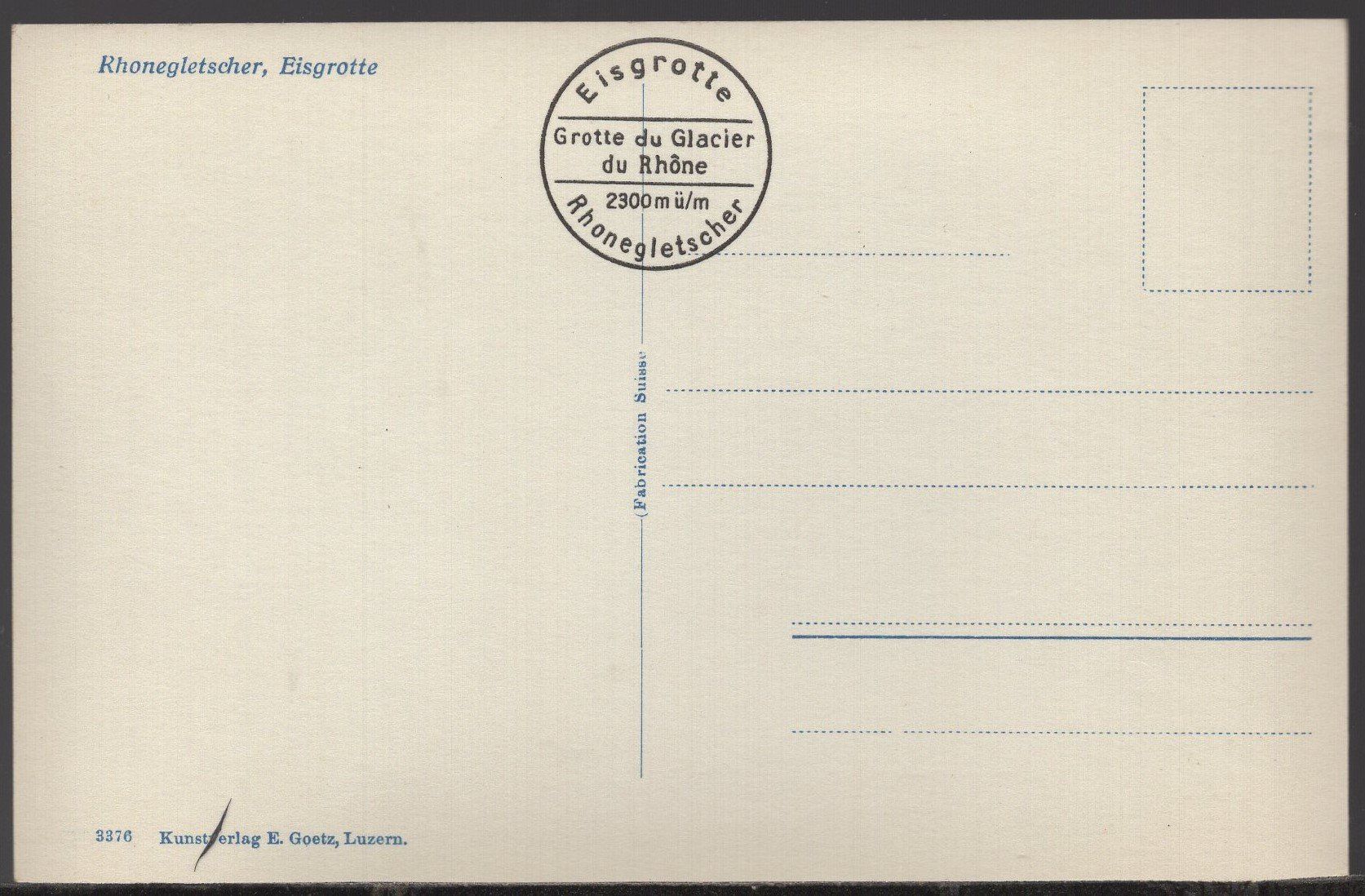 Cartoline postali: Rhonegletscher, Eingang – Usato da Aarau venduto da kufi44 1