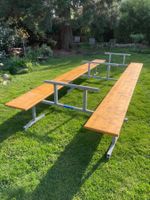 Festbank Tisch mit Bänken Metall Holz Länge 400 cm gebraucht