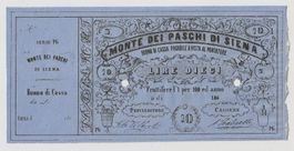 10 LIRE MONTE DEI PASCHI DI SIENA - NON EMESSO- 186- ITALIA