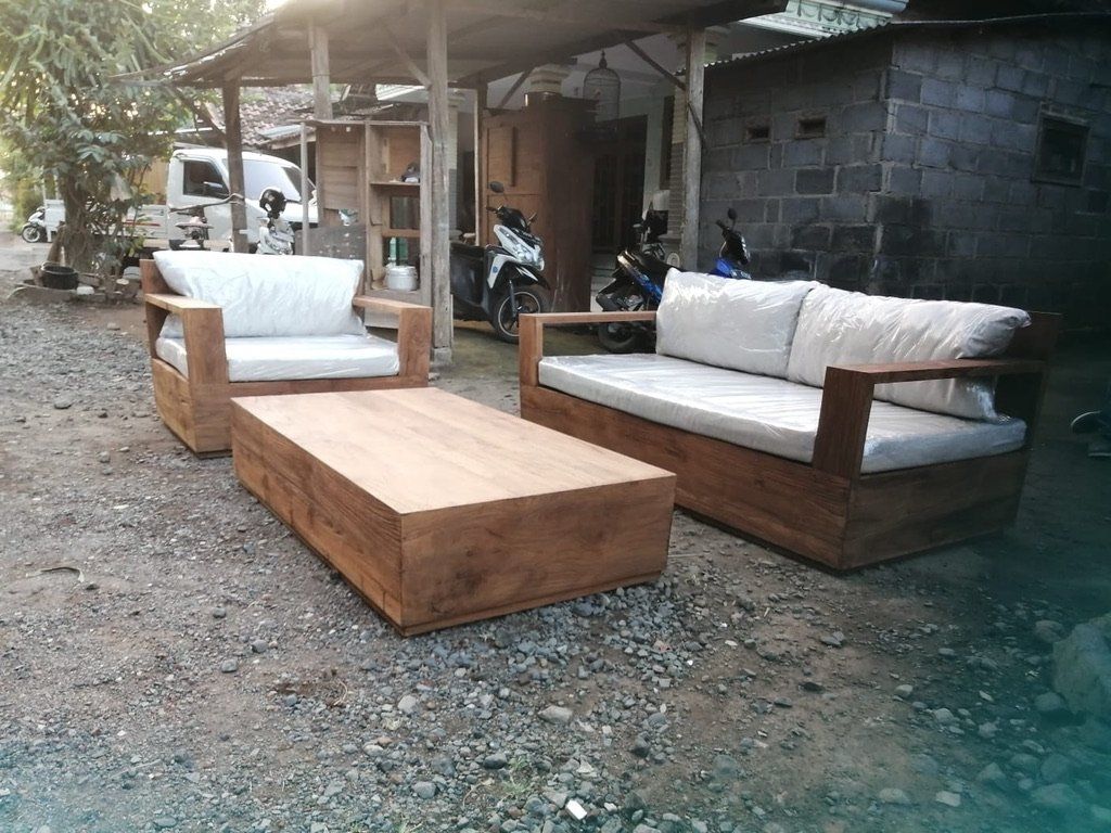 Set di tavolo e panche: Sitzgruppe Outdoor Sofa Gartenmöbel Teak Gartensitzgruppe – Nuovo e nell'imballaggio originale da Daisendorf venduto da Wohn-Kult 2