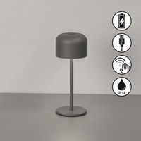 LED Aussen Tischleuchte, Grau 22 cm Höhe
