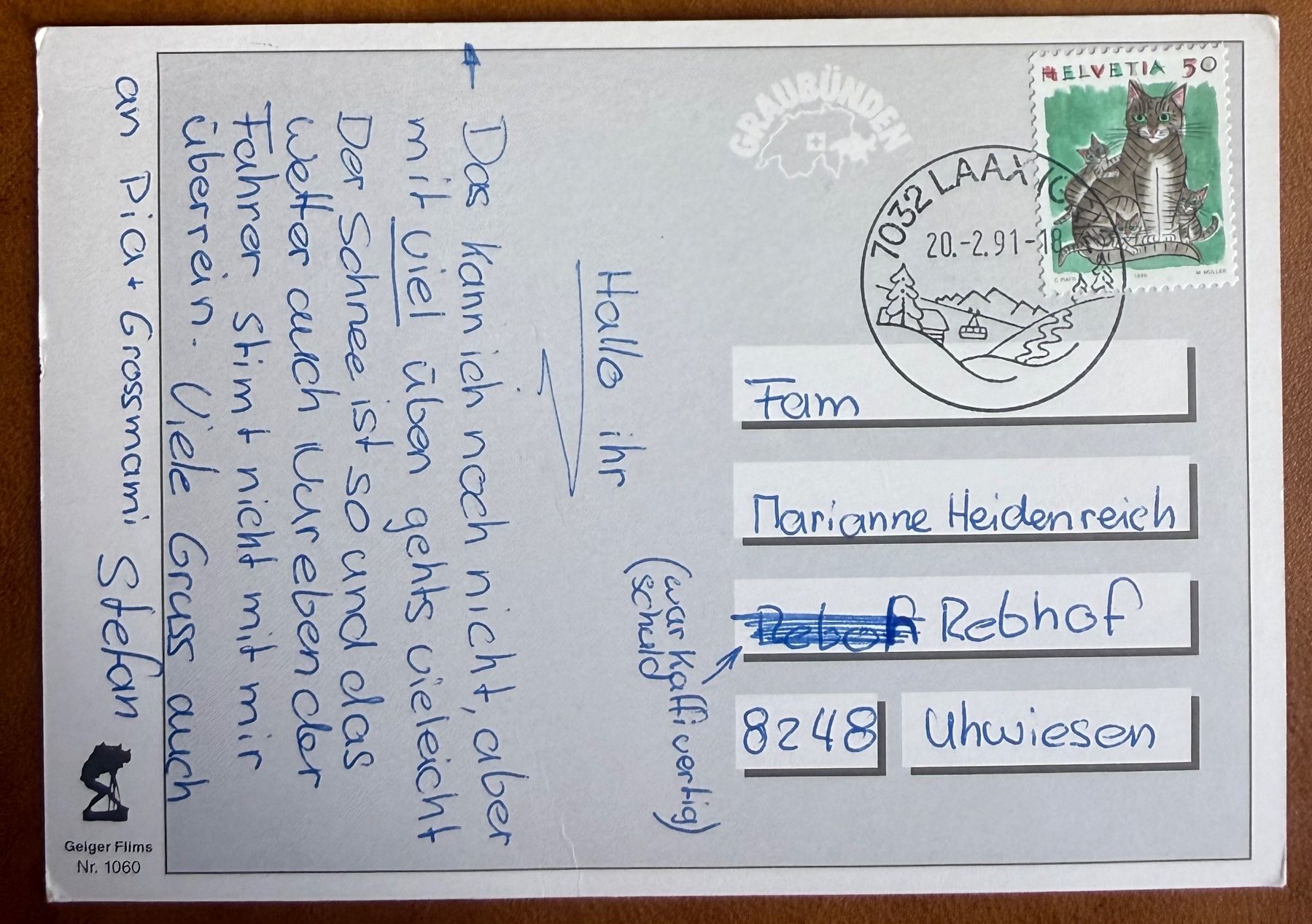 Ansichtskarten: Graubünden - surfeur - Stempel Laax – Gebraucht aus Lutry von Ediego 1