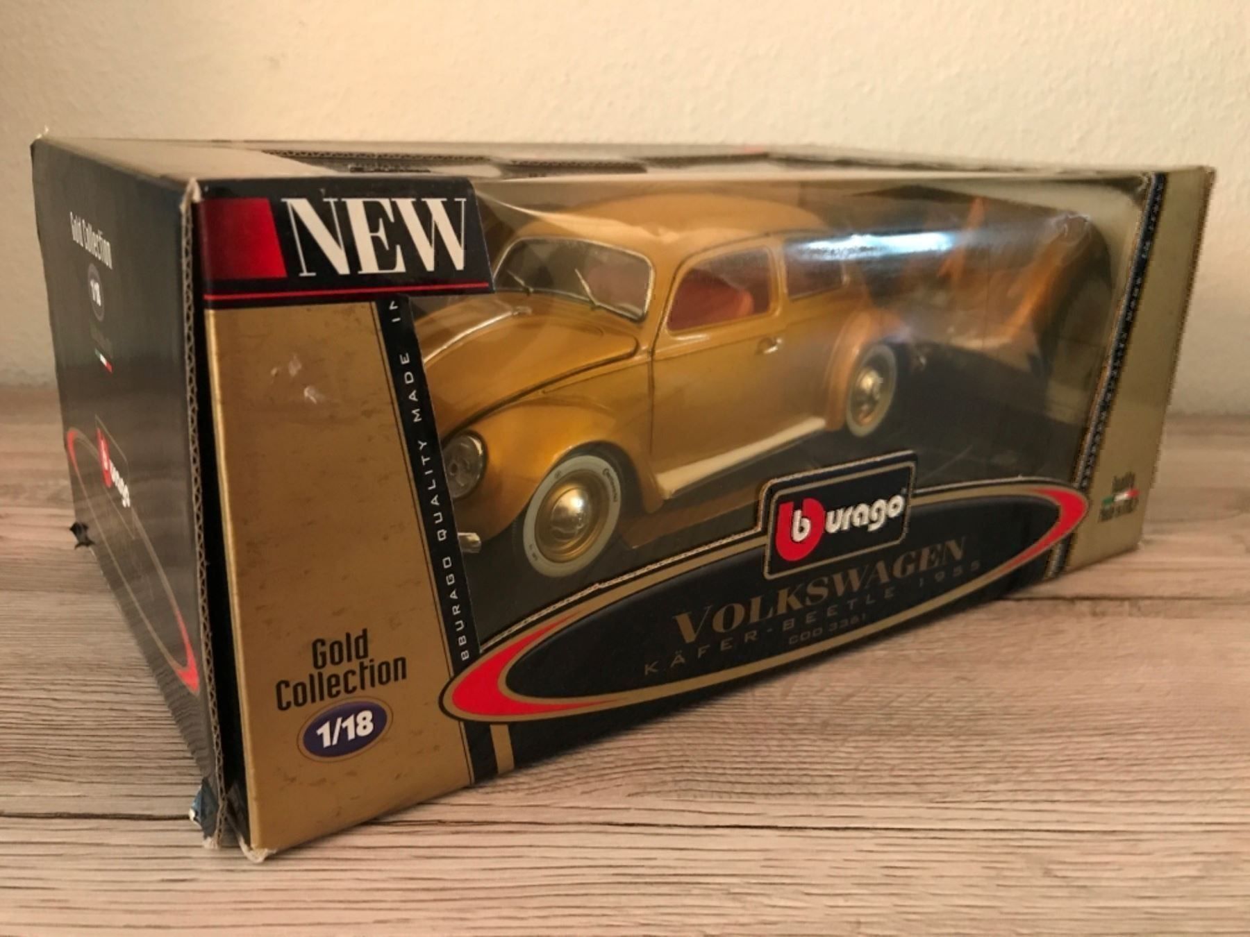 Bburago Modellini d'auto: Volkswagen Käfer -Beetle Gold Collection – Nuovo e nell'imballaggio originale da Buchs ZH venduto da rc-indoorbahn 1