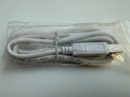 USB Druckerkabel 2.0 Kabel A Stecker auf B, 1.3m, Weiss, NEU