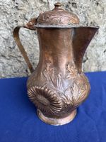 Antike Kupferkanne mit Blumendekor - Vintage Charme!