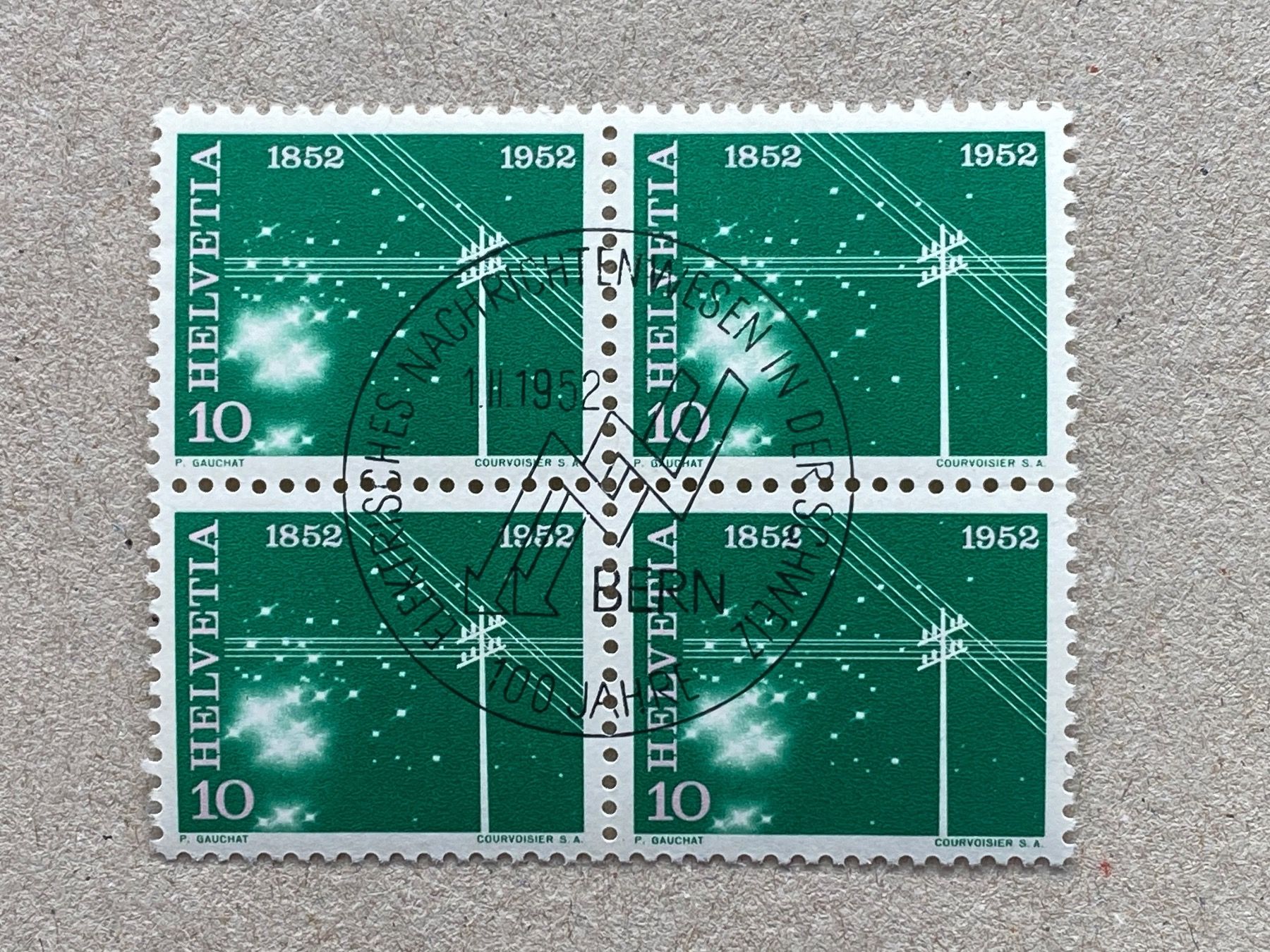 Tutti i francobolli: 310, Viererblock ET, Rückseite ** – Usato da Aarau venduto da hilde47
