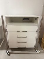 Praktischer Rollcontainer/Kommode in Weiss mit 3 Schubladen