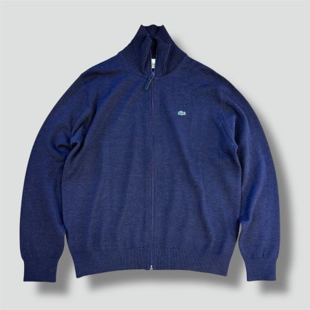 Lacoste vintage purple Woolmark zip-up 90s retro strickpull