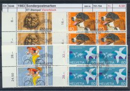 1983 "Sonderpostmarken", Viererblock, ET - Stempel
