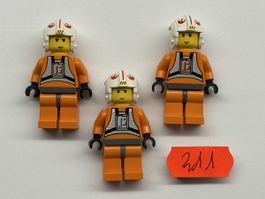 3 Stück LEGO Star Wars Wing Piloten Figuren.