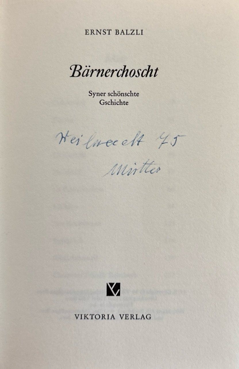 Libri: Balzli Ernst, Bärnerchoscht – Usato da Sarnen venduto da Livres 1