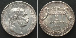 UNGARN 2 Korona 1913 FRANZ JOSEPH I Silber PRACHTSTÜCK! stgl