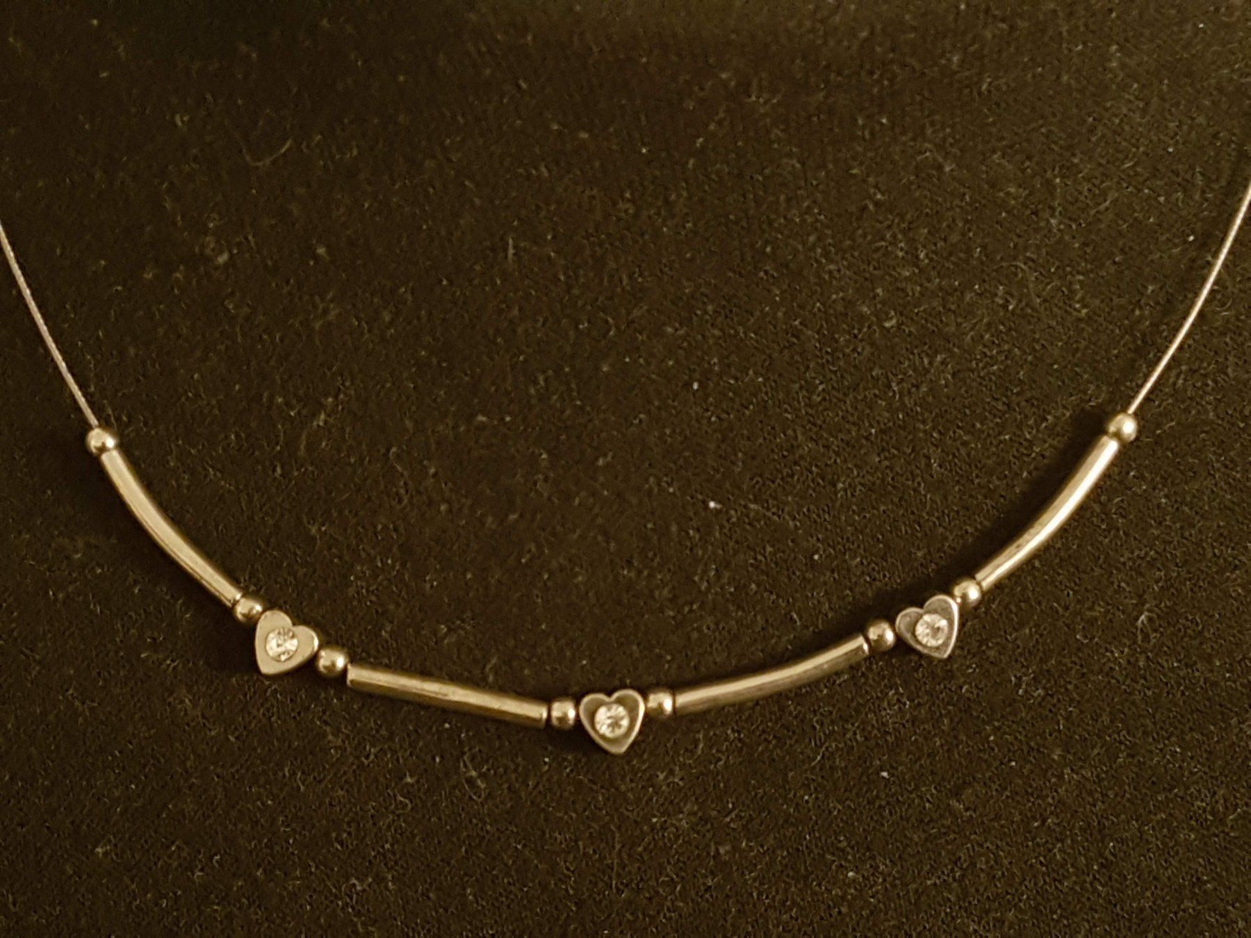 Catenine: Kette Herzen a.Draht, ca. 40cm, silberf. – Usato da Ettingen venduto da Maranathatalitha 1