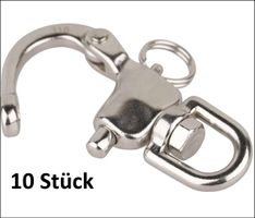 10 Stk. Wirbelkarabiner 70 mm INOX. Kostenfreie Zustellung!