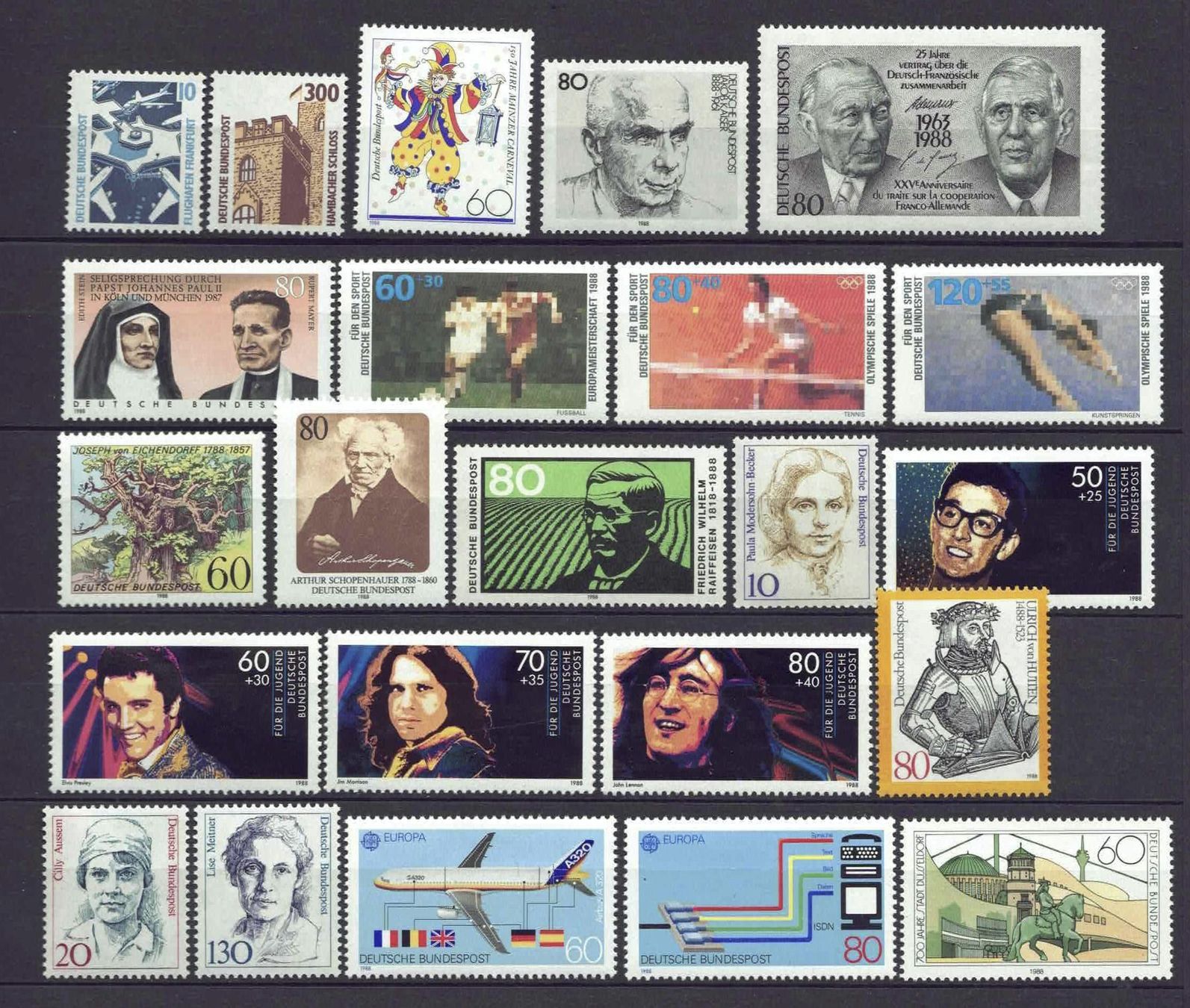 Tous les timbres: Deutschland kompl Jahr 1988 postfrisch** – D'occasion à Basel par Pfefferschootte