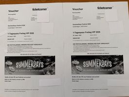 2 VIP Tickets SummerDays, Freitag 28.8.2026