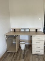 Bürotisch Holzoptik mit Schubladen und Ablage Fach