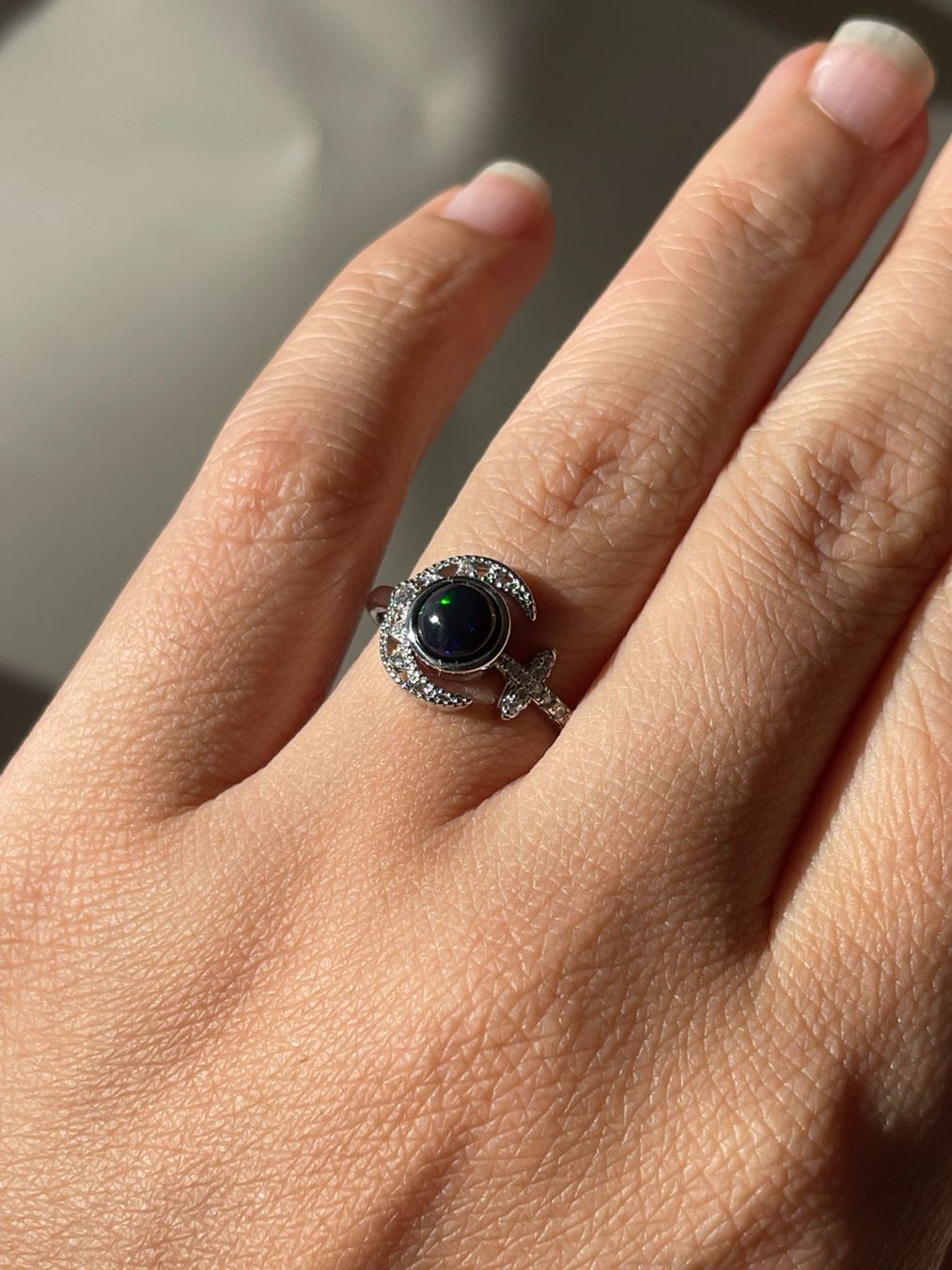 Edelsteine: Australischer Schwarzer Edelsteinring Naturstein Opal – Neu und originalverpackt aus Schiers von sisikristall 5