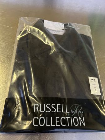 Kurzarm Bluse Schwarz bügelfrei Russell Collection Gr. S