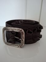 Vintage ceinture large La Fée en cuir marron – Y2K aesthetic