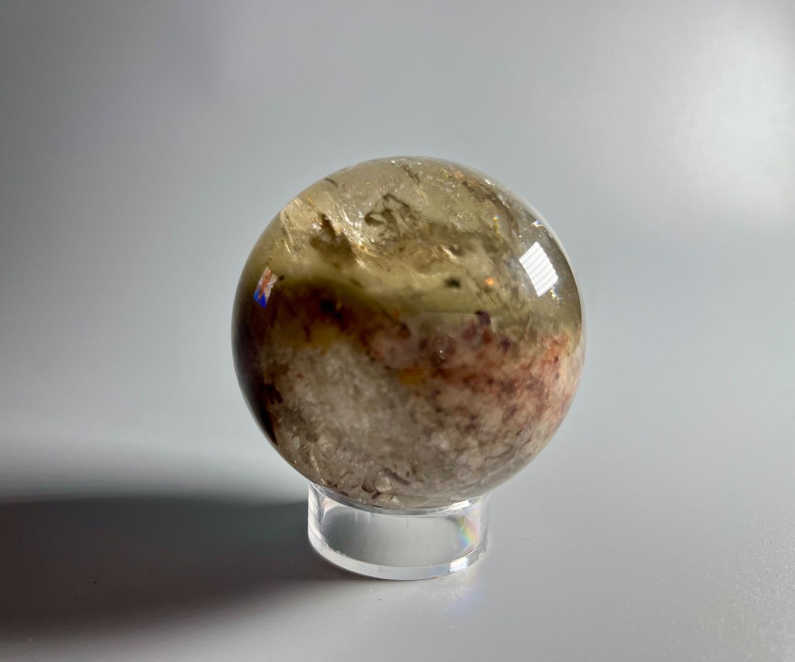 Edelsteine: Lodalith Ghost Sphere  Kristall Kugel -  6cm, 263g – Neu und originalverpackt aus Zürich von unique2010