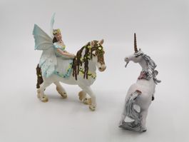Figurines Fee à cheval + Licorne